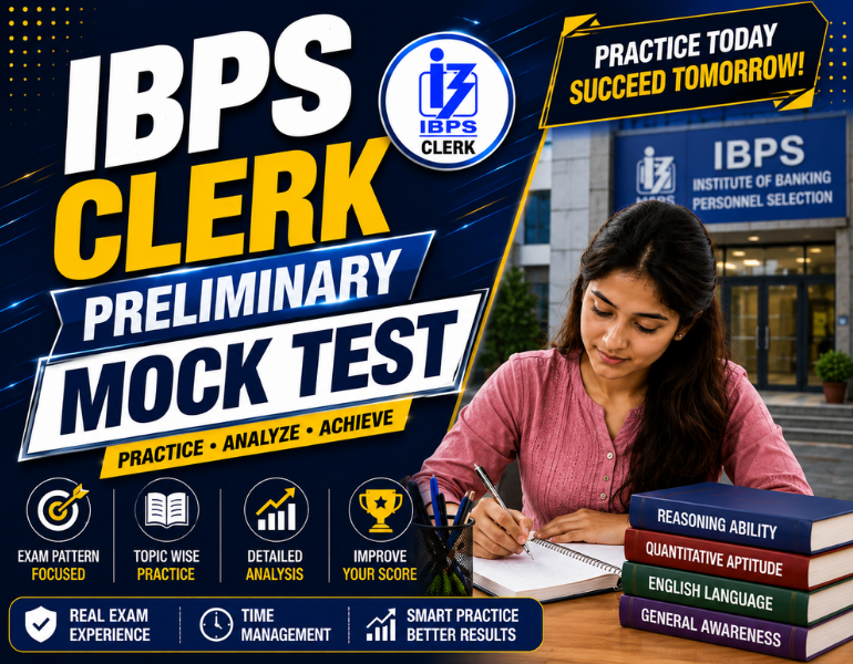 🏦 IBPS Clerk Preliminary Pinnacle – 25 Full-Length Mock Test Series