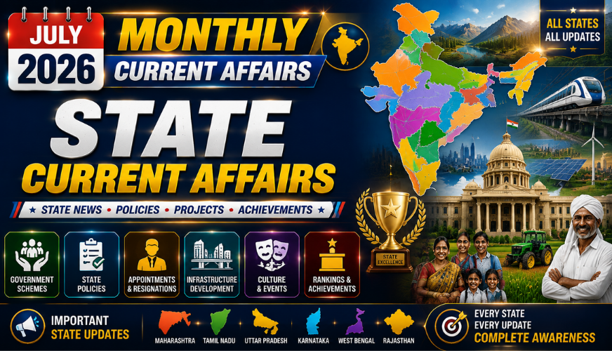 🏛️ July 2026 State Current Affairs | State News, Policies & Regional Updates