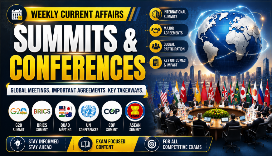 🌍 Summits & Conferences Current Affairs 2026 | Global Meetings, Agreements & Key Highlights