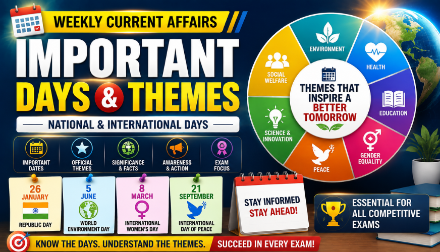 📅 Important Days & Themes Current Affairs 2026 | National & International Days, Themes & Significance