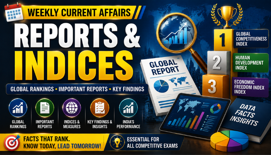 📊 Reports & Indices Current Affairs 2026 | Global Rankings, Surveys & Important Reports