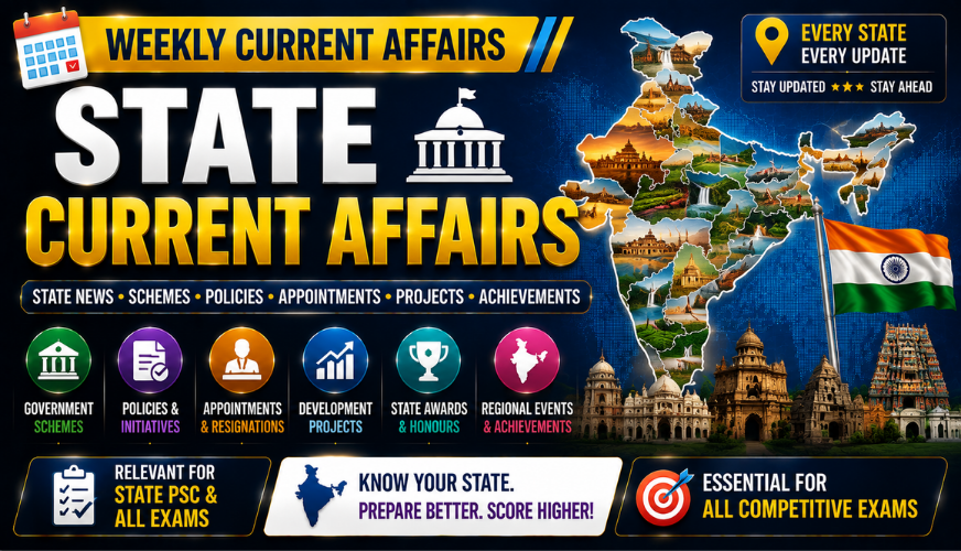 🏛️ State Current Affairs 2026 | State News, Schemes, Policies & Regional Updates